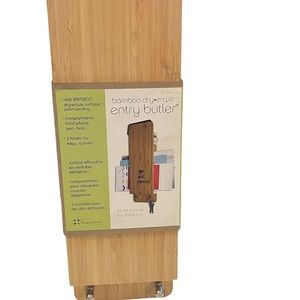 NEW Bamboo Dry Erase ENTRY BUTLER Holds Phone, Pens, Keys by Doorway 12.5"x4"